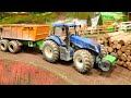 Tractors and Sugar Beet Cleaner at Work | Rc Farming in Action on the Corleone Farm