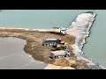 The Project Building  Dozer SHNATUI Bulldozoer push Rock Road on Lake by  DumpTruck Delivery Rock