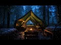 Heavy Rain and Thunder Sounds on Window at Forest Night - Relaxing Sleep Sounds, Study, Healing
