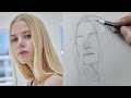 Step by step: Drawing a girl's face from a difficult angle