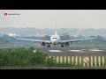 Pesawat Haji Solo 2024 Garuda Boeing 777-212 (ER) N771KW Landing Mulus di Sore Hari