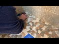 Pebble Tile Shower Floor Installation-Right over Ceramic Tile!