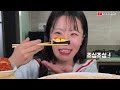 Supersize Eat 7 Soft Tofu Spicy Ramen with Spam Gimbap MUKBANGㅣSpicy instant Noodles Eating show