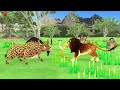 Zombie Lion Elephant Vs Cheetah Bull Save Cow Escape from Maze Game | Mammoth Lion vs Cheeta Bull