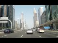 Dubai 4K, Main Road Drive,  Skyscrapers