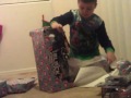 Marco opening presents at Daddys house 2012