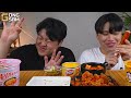 ENG SUB) ASMR MUKBANG FIRE Noodle & HOT DOG & CHEESE PIZZA & Tteokbokki EATING SOUND ! (BULDAK)