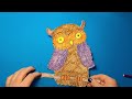 How to Color and Make Scarf and Hat for an Owl | Easy Steps for Fun Activity with kids