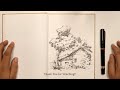 Unboxing Narwhal Original Plus | Indian Village House | Ink Drawing | ASMR