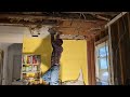 Ceiling Sheetrock Removal With Cellulose and Batts Above