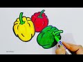 How to draw a Capsicum step by step | capsicum drawing for kids | easy kids drawing