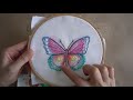 Water-colour hand embroidery for beginners | Learn how to apply watercolours on fabric | Mixed Media