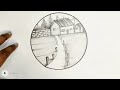 How to draw easy scenery drawing || landscape drawing easy for beginners