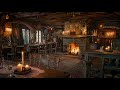 Medieval Hearthside Harmonies | Tavern Ambience for Sleep, Study, and Relaxation 🌜