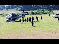 C M of Meghalaya Conrad k Sangma  Helicopter landing at Umrit _ Ribhoi_District