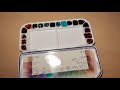 The BIG reveal!! Swatching out my all granulating watercolor palette