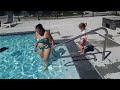 At the pool