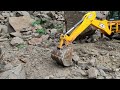 jcb clearing stones on landslide area | Steel Bridge Broken #landslide #jcbworking