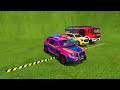 TRANSPORTING PIXAR CARS & FRUITS WITH COLORED & JOHN DEERE vs CLAAS vs TRACTORS - BeamNG.drive #983