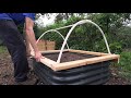 How to Build a HINGED HOOPHOUSE for a Steel Raised Bed Garden