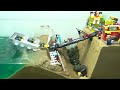 Dam Breach Experiment - Double Dam and Bridge Collapse Flooding LEGO City