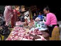 Orussey Market Food Compilation - Fruits, Raw Meat, Vegetables, & More