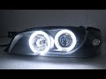 Fit~1995-2001~Subaru Impreza Led Black Headlight+Corner Turn Signal Lamps Pair