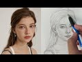 Learn to draw a beautiful girl's face step by step using the Loomis method#15