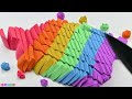 Satisfying Video l How To Make 7 colors rainbow Milk Bottle with Kinetic Sand Cutting ASMR