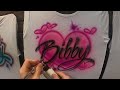 Let's Paint! How-to Airbrush T shirts - Graffiti / Calligraphy designs