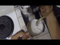 Making an almond milk latte