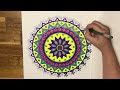 “Radiant Reflections: Vibrant Mandala Coloring with Glitter