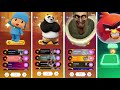 Pocoyo 🆚 Kung Fu Panda 🆚Skibidi 🆚 Angry Birds 🎶 Tiles Hop Edm Rush