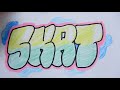 HOW TO DRAW EASY GRAFFITI THROWUP with school stationery IN 5MINUTES
