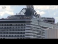 Cruise ship MSC Splendida playing We Will Rock You / Seven Nation Army on its horn