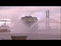 Largest container ship in the East Coast docks in Savannah