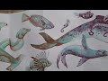 Painting more sea creatures with the Granulating watercolours by Kuretake