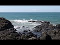 Waves crashing on rocks at Elliott Heads, Australia