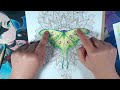 Luna Moth coloring demo with Markers and pencils !