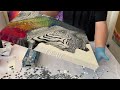 SUCCESS! Monochrome SWIRLS 🔲🌈Rainbow Falls - Lines + Lacing - Acrylic Pouring Fluid Art Tutorial