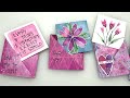 Watercolor Love Note in a Folded Paper Pocket