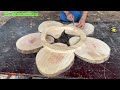 Dangerous Recycling With Old Rotten Wood // Simple Top Outdoor Table From Stumps And FireWood