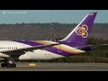 Thai Airways (HS-TQB) arriving and departing Perth Airport on RW03.