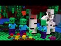 A Secret Underground Base To Protect Village From Pillager Raid | BlockCraft Lego Stopmotion
