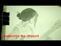 Girl wih Guitar Drawing || Easy Drawing Girl with Guitar || How to Draw easy Girl Drawing