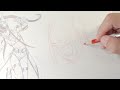 red and blue pencil : 赤青鉛筆でキャラスケッチ