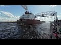 All Crew on Deck!  The Crew on Deck to Greet the Crowd! the  Mesabi Miner Duluth Arrival