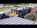 LA GRANGE PARADE! 2 SANTA FE BONNETS LEADING, CONRAIL & MONONGAHELA TOGETHER! FLARED MAC ENGINE