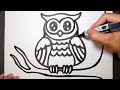 How to Draw A Owl cute & easy (step be step) tutorial