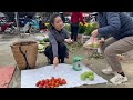 Harvesting papaya, tomatoes, and chayote to sell at the market - Cooking